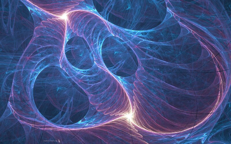 Fractal Light Patterns — Blue, Ethereal, Abstract, Circles