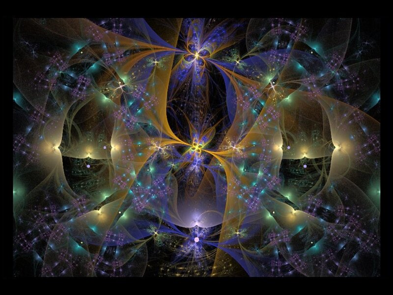 Fractal Light Patterns — Blue, Ethereal, Abstract, Color