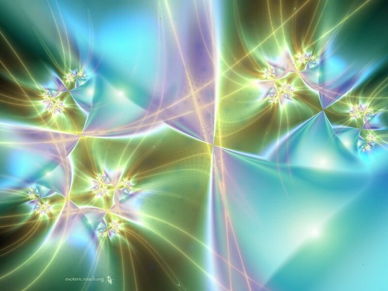 Fractal Light Patterns — Blue, Ethereal, Abstract, Light Rays