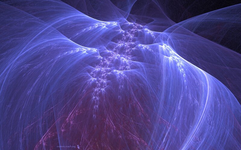 Fractal Light Patterns — Blue, Ethereal, Digital Art, Energy