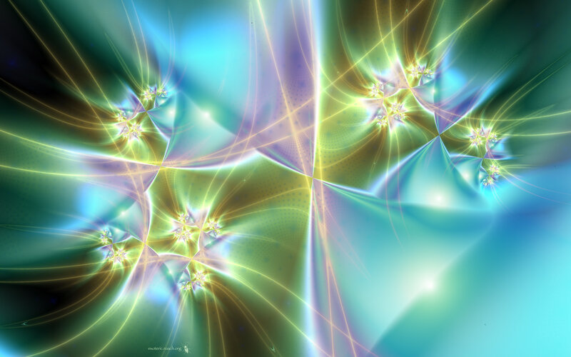 Fractal Light Patterns — Blue, Ethereal, Digital Art