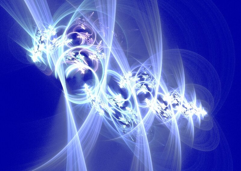 Fractal Light Patterns — Blue, Ethereal