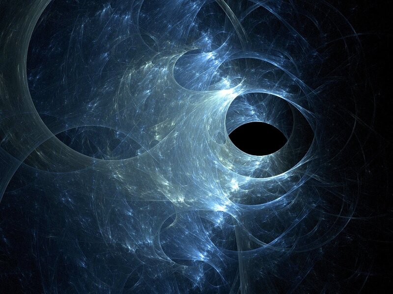 Fractal Light Patterns — Blue, Mysterious