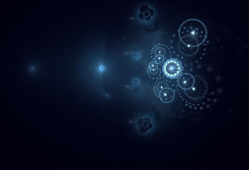 Fractal Light Patterns — Blue, Serene