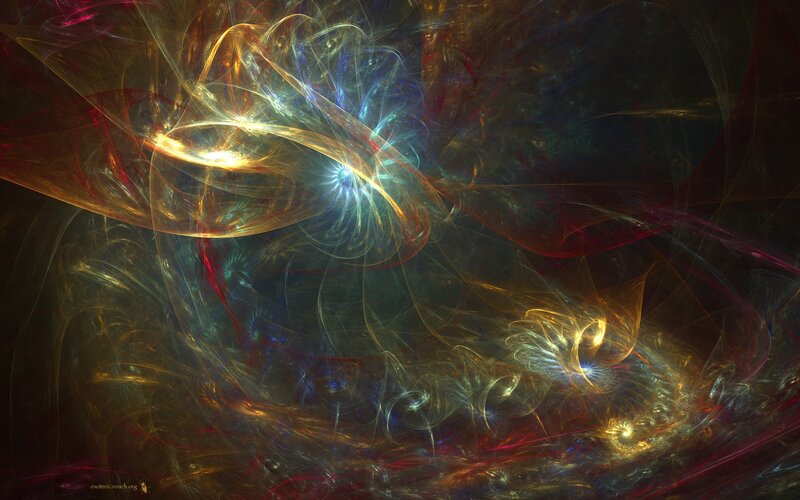 Fractal Light Patterns — Gold, Dramatic