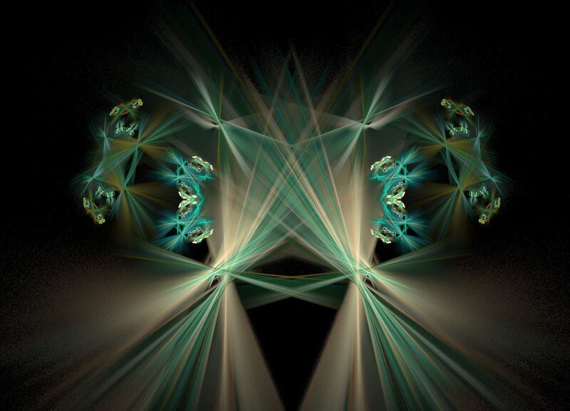 Fractal Light Patterns — Green, Abstract