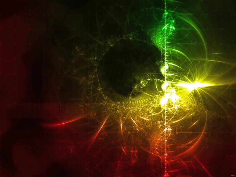 Fractal Light Patterns — Green, Energetic