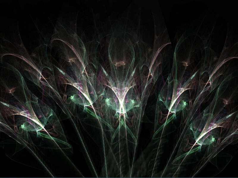 Fractal Light Patterns — Green, Ethereal, Abstract