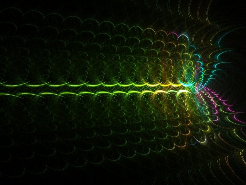 Fractal Light Patterns — Green, Hypnotic
