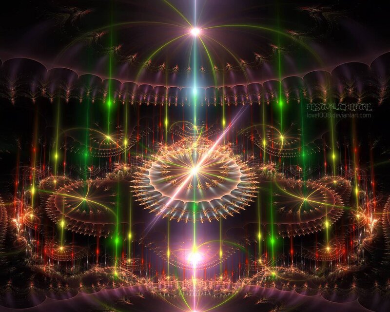 Fractal Light Patterns — Green