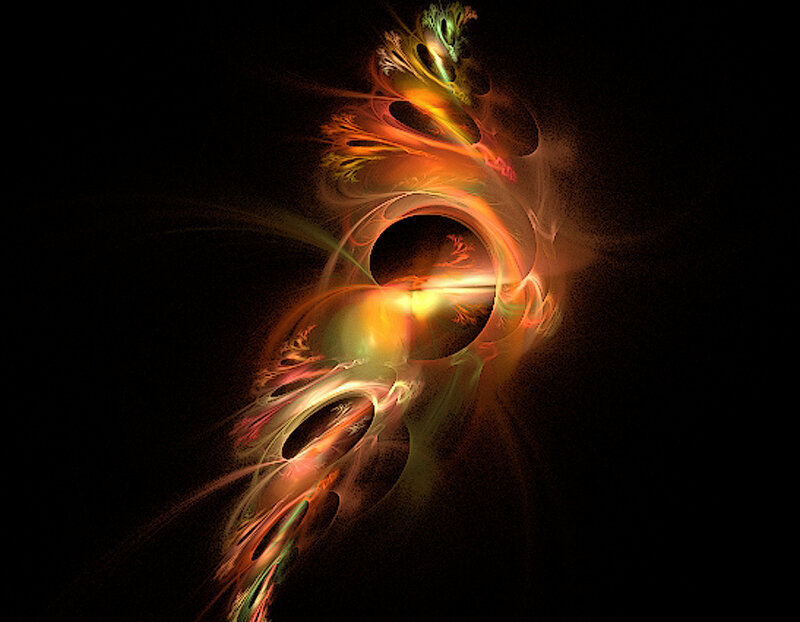 Fractal Light Patterns — Orange, Dramatic