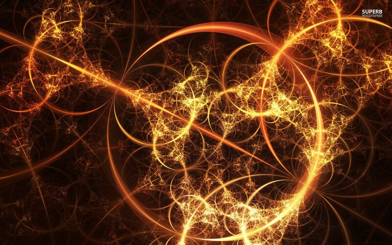 Fractal Light Patterns — Orange, Energetic, Abstract