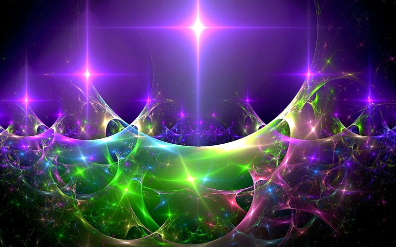 Fractal Light Patterns — Purple, Cosmic, Digital Art