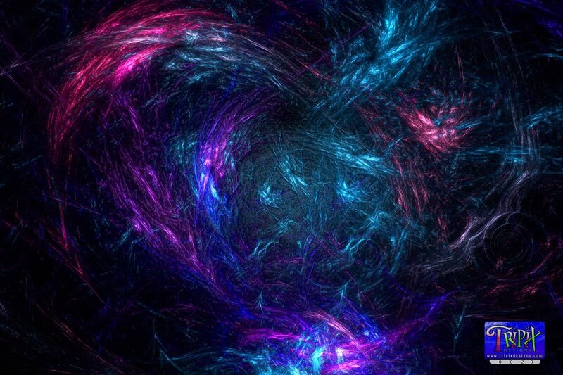 Fractal Light Patterns — Purple, Cosmic