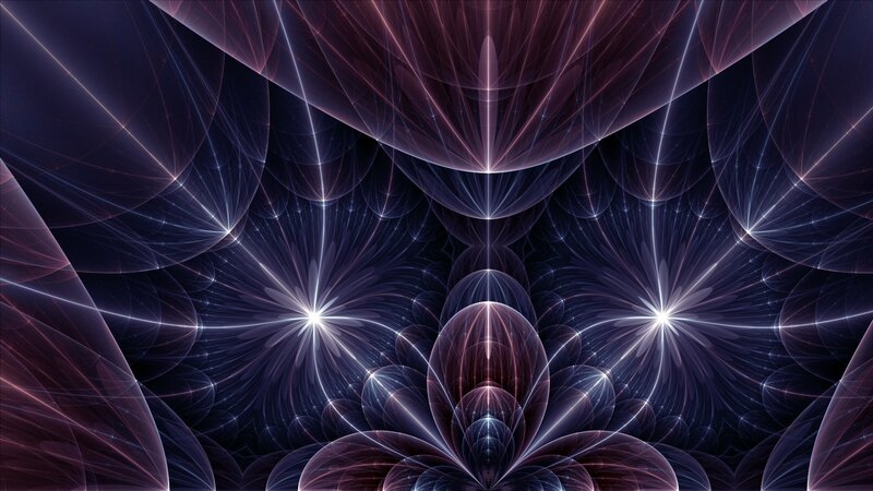 Fractal Light Patterns — Purple, Dramatic, Digital Art, Light Rays