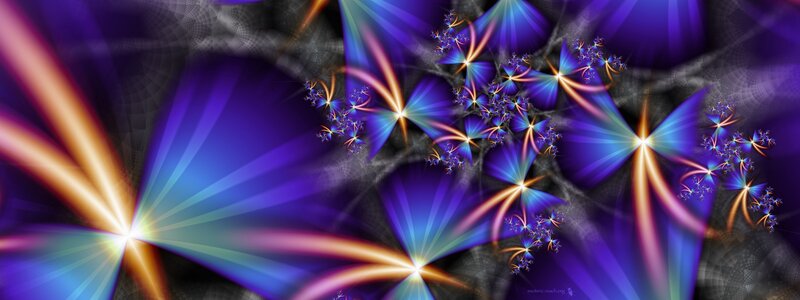 Fractal Light Patterns — Purple, Dramatic, Digital Art