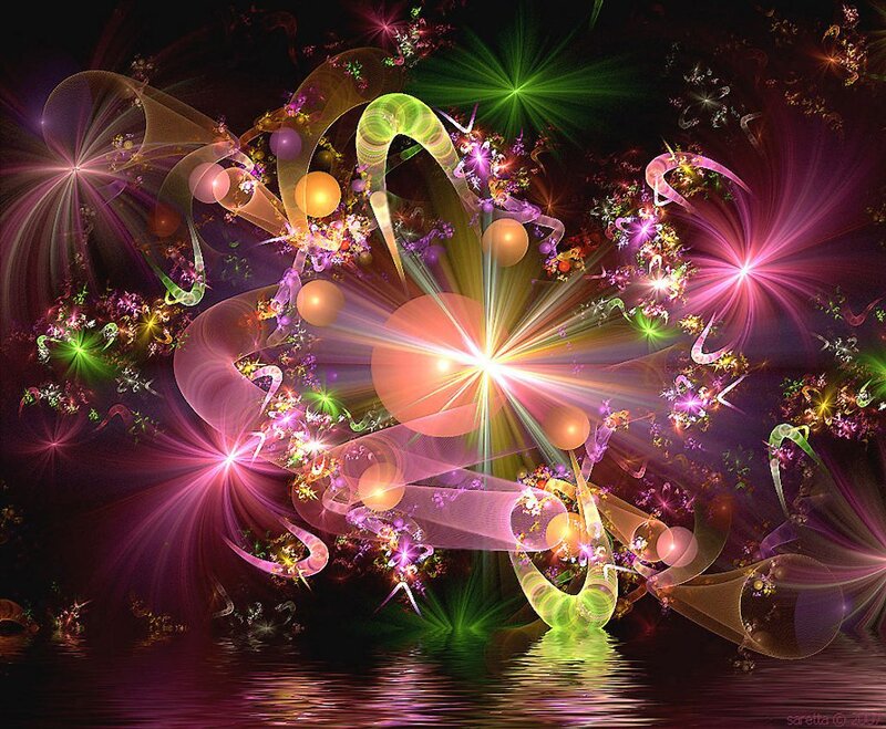 Fractal Light Patterns — Purple, Dramatic, Night