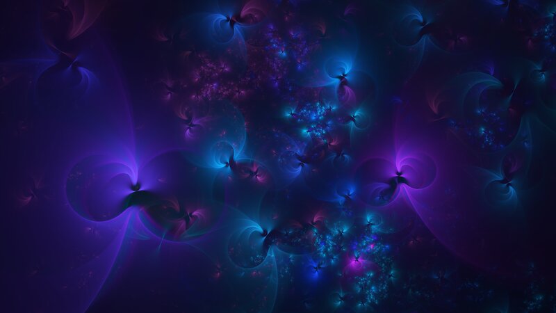 Fractal Light Patterns — Purple, Ethereal, Digital Art