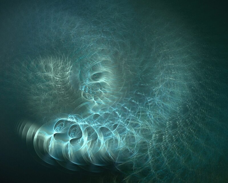 Fractal Light Patterns — Teal
