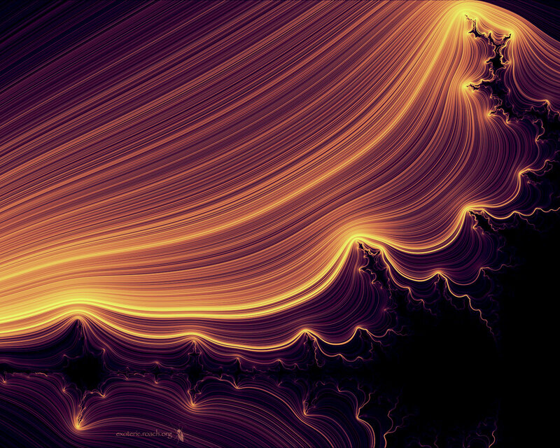 Fractal Light Patterns — Yellow, Dramatic