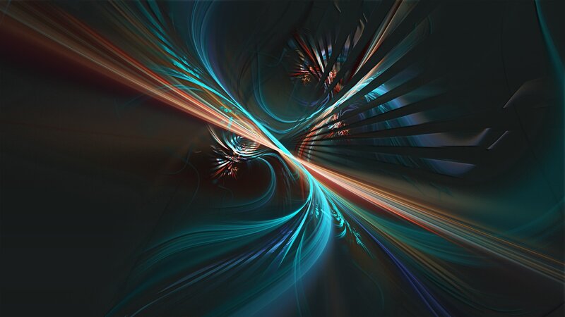 Fractal Light Streaks — Teal