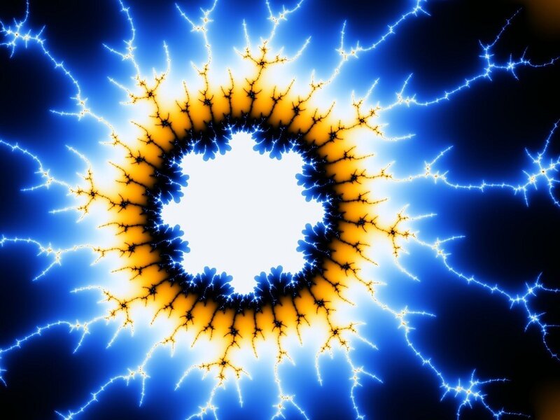 Fractal Lightning Pattern — Blue, Dramatic, Abstract, Circle