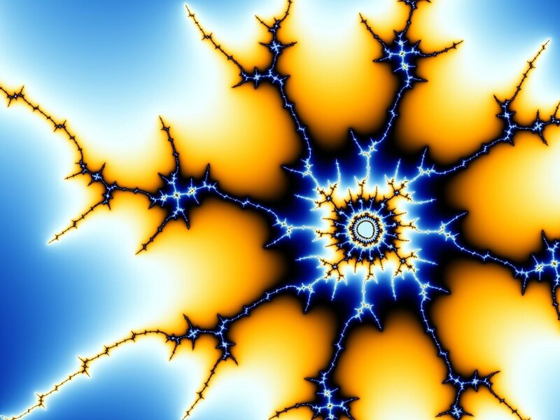 Fractal Lightning Pattern — Blue, Dramatic, Abstract, Spiral
