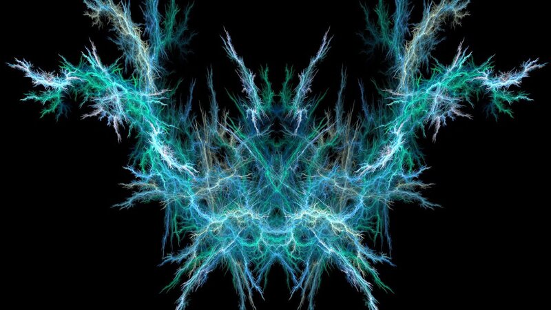 Fractal Lightning Pattern — Blue, Energetic, Digital Art, Energy