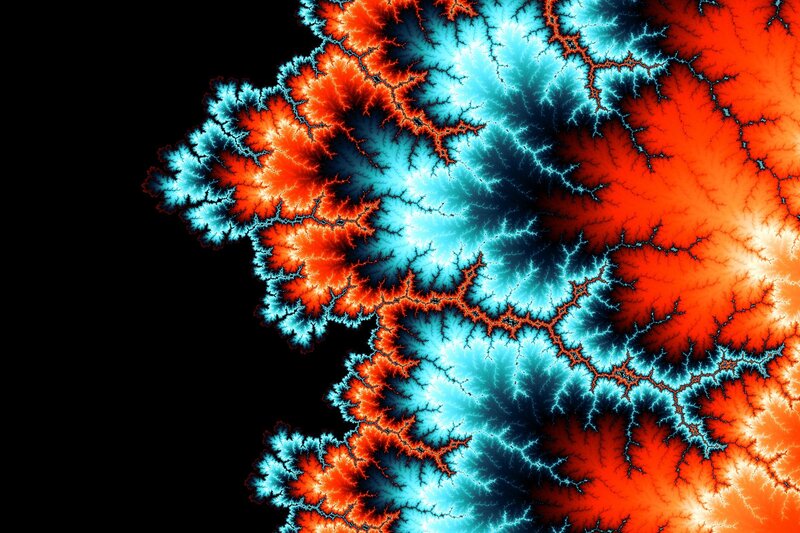 Fractal Lightning Pattern — Red, Dramatic