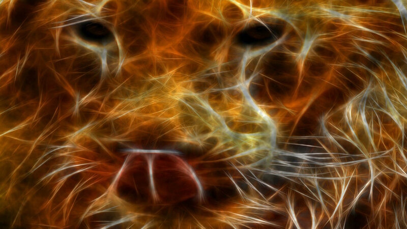 fractal lion face art
