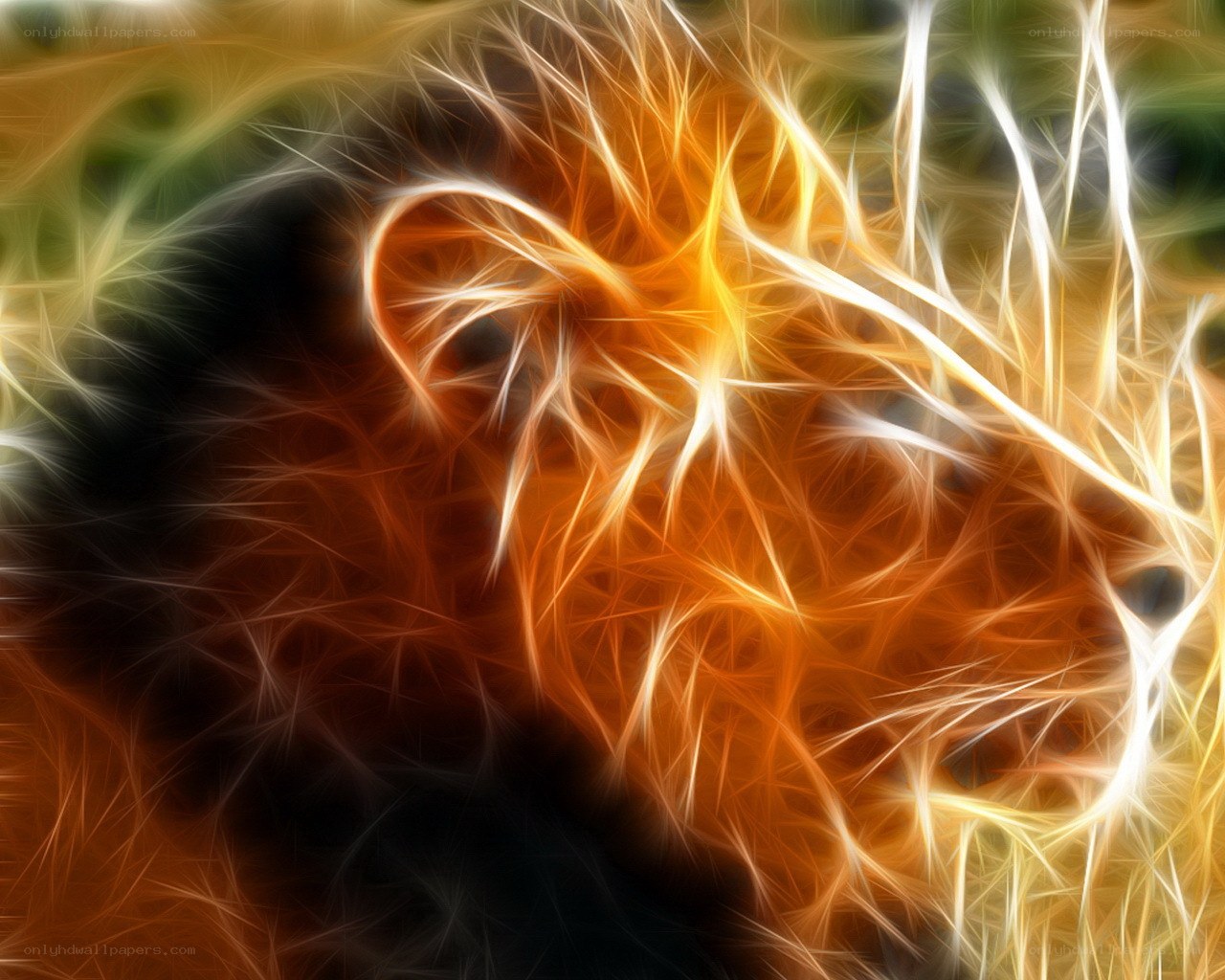 fractal lion head art