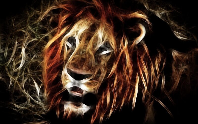 fractal lion head art