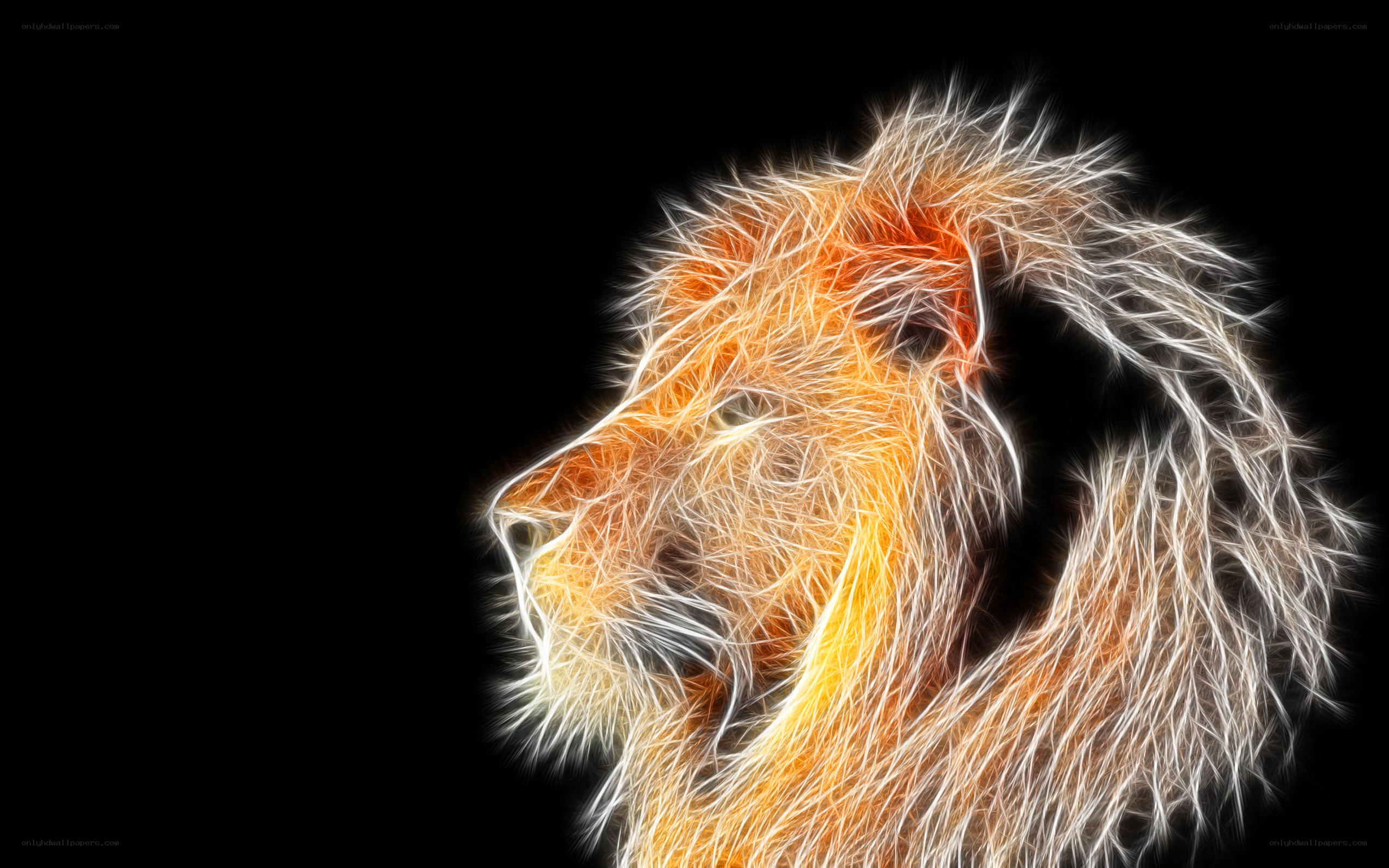 fractal lion head profile