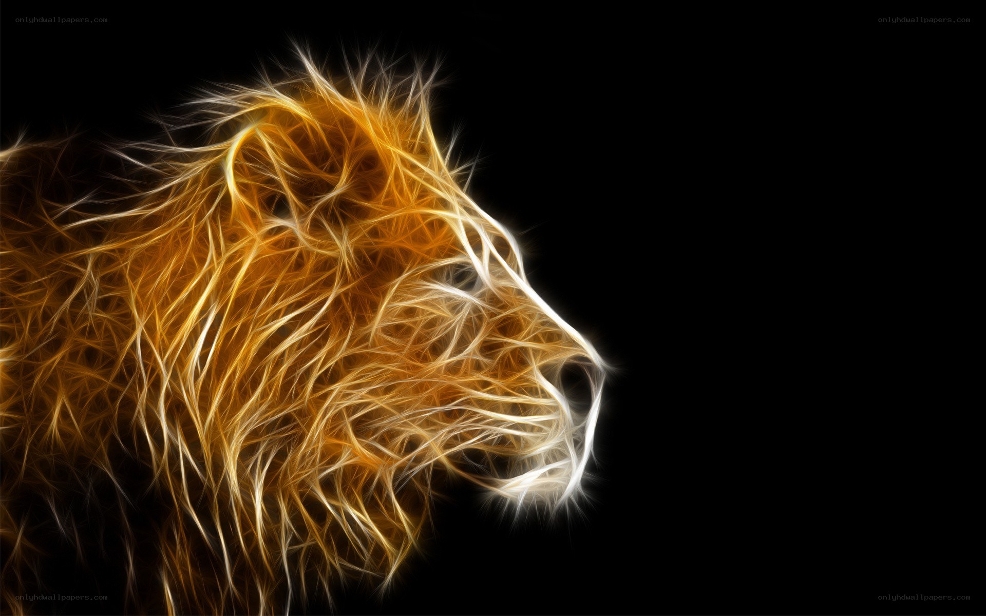 fractal lion head profile