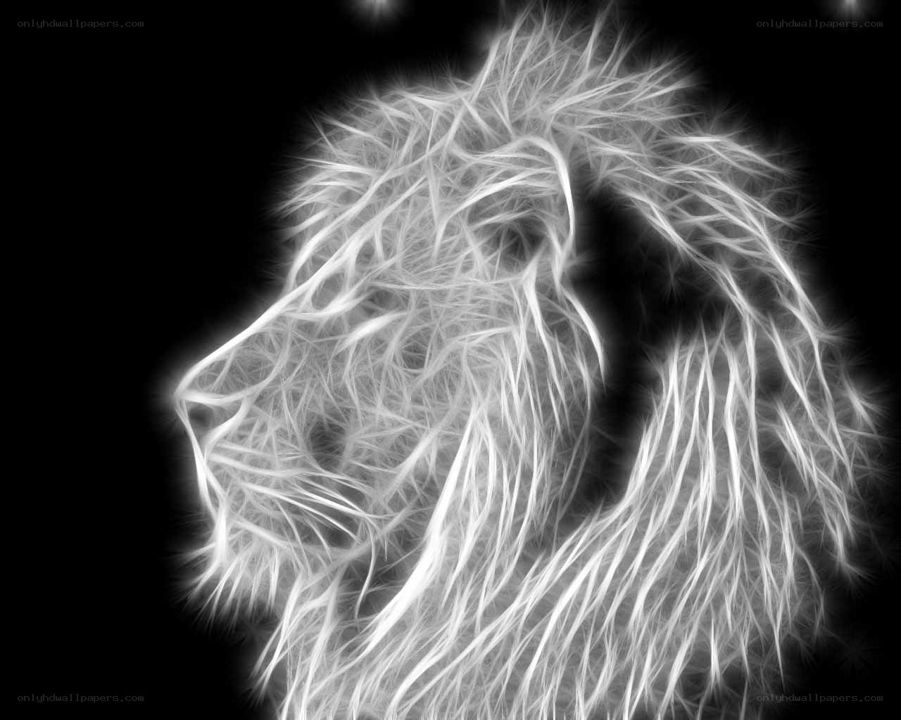 fractal lion head profile