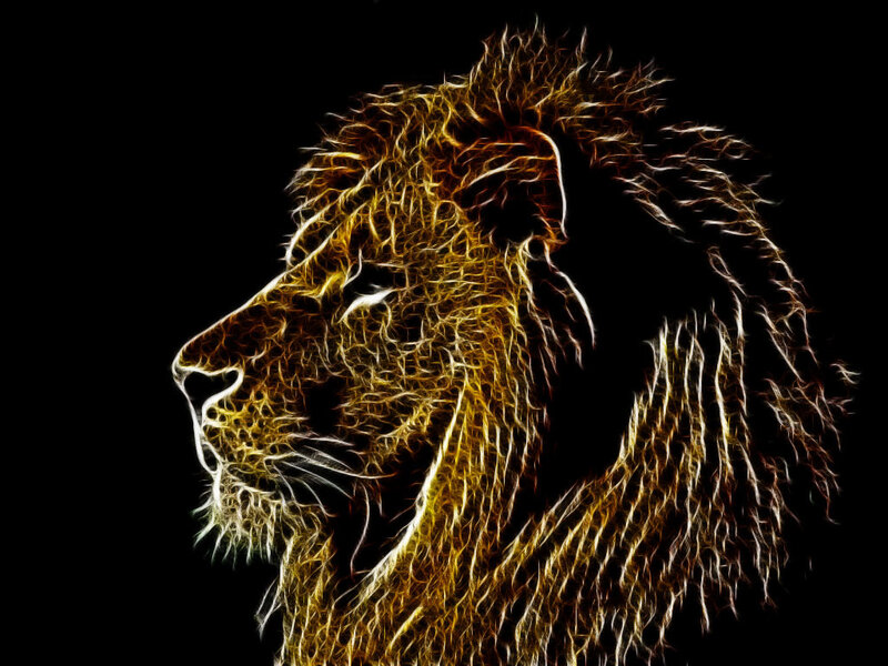 fractal lion head profile