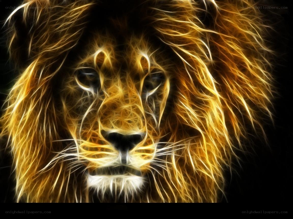 fractal lion portrait