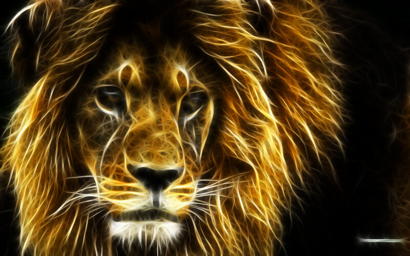 fractal lion portrait