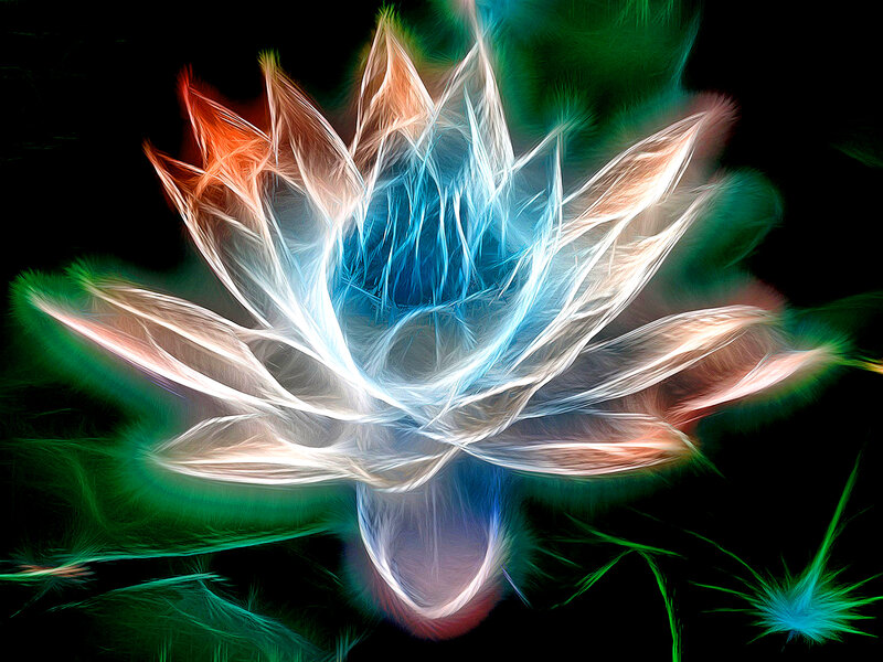 Fractal Lotus Flower — Blue