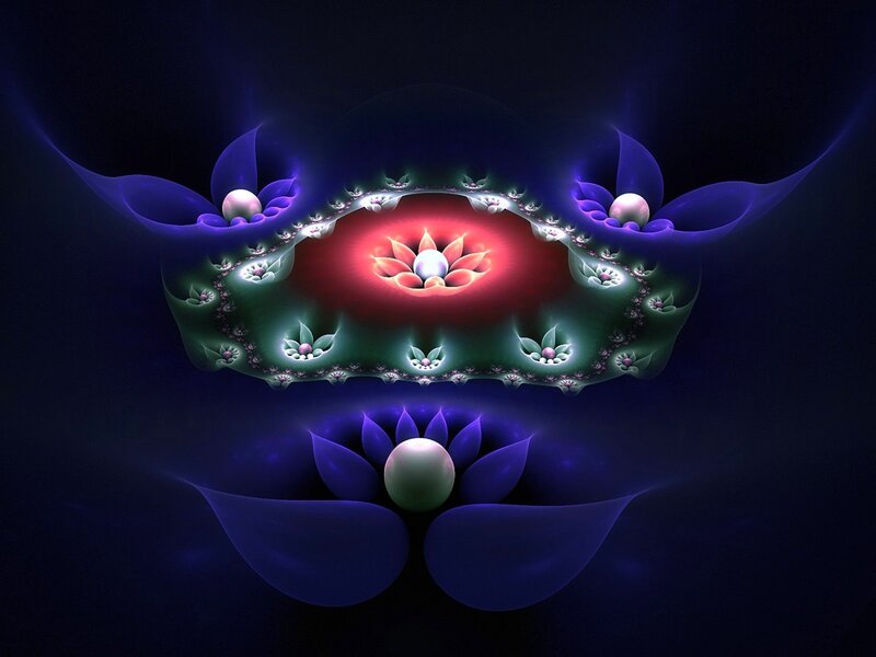 Fractal Lotus Flower — Purple, Mystical