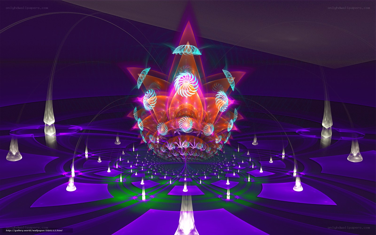 Fractal lotus in purple chamber