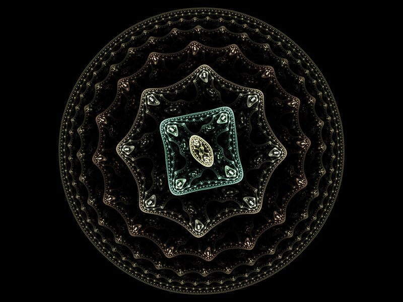 Fractal Mandala Design — Black, Mystical, Digital Art