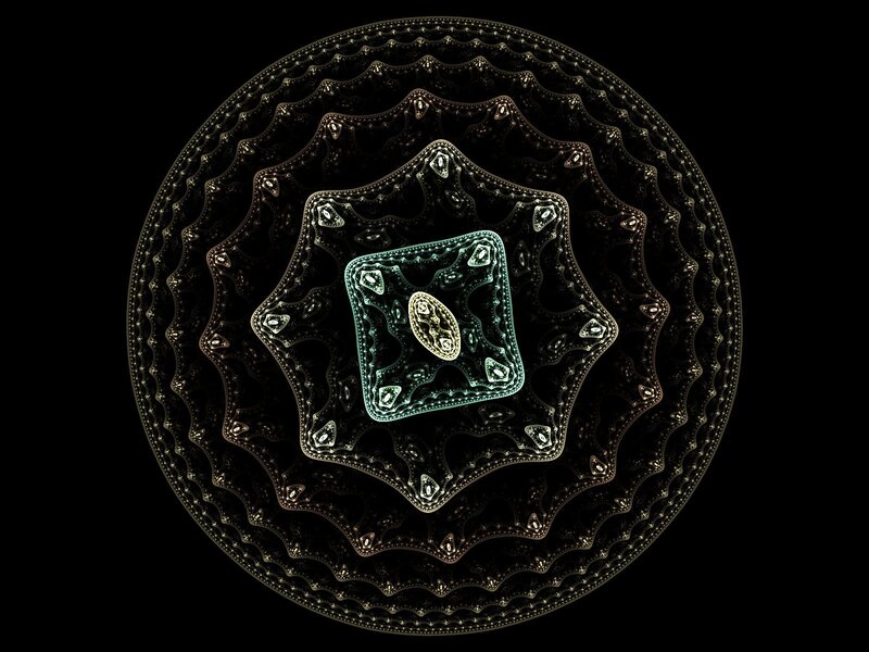 Fractal Mandala Design — Black, Mystical