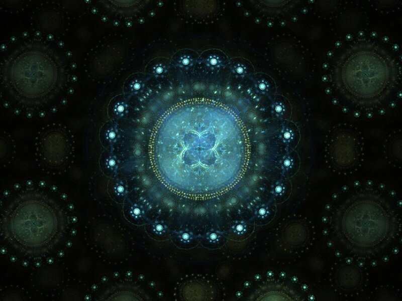 Fractal Mandala Design — Blue, Hypnotic, Digital Art, Circles