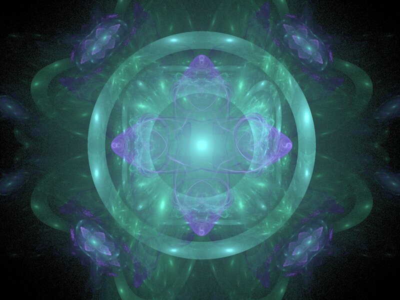 Fractal Mandala Design — Green, Ethereal