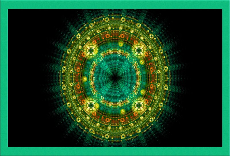 Fractal Mandala Design — Green, Hypnotic, Digital Art