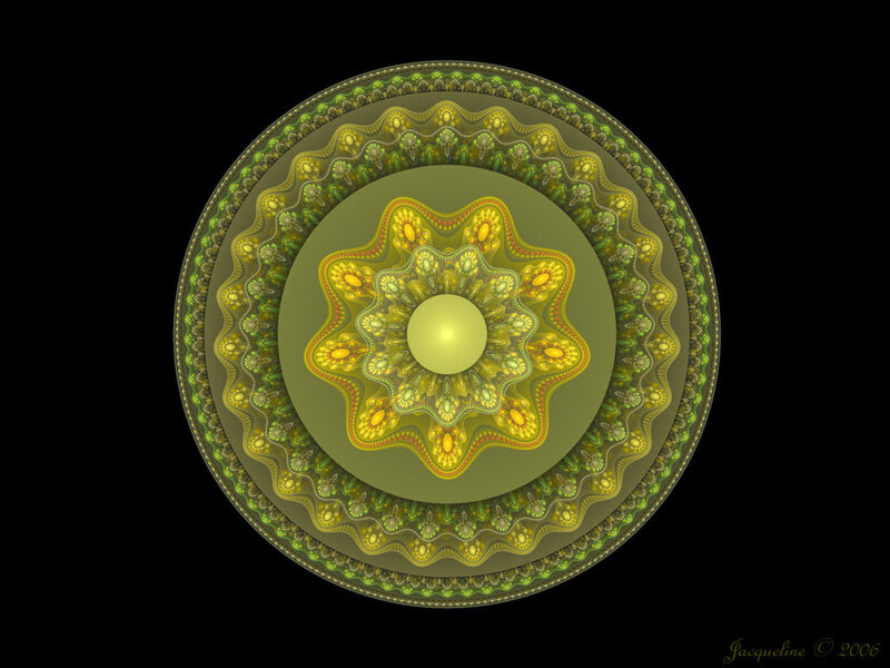 Fractal Mandala Design — Green, Symmetrical