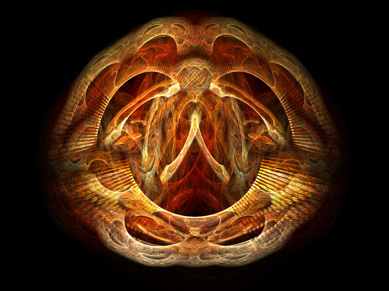 Fractal Mandala Design — Orange, Mystical
