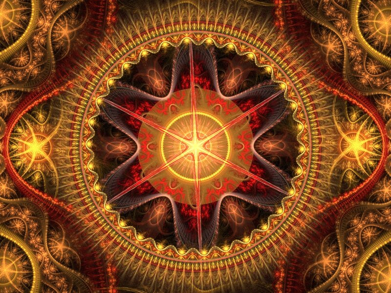 Fractal Mandala Design — Red, Hypnotic, Digital Art