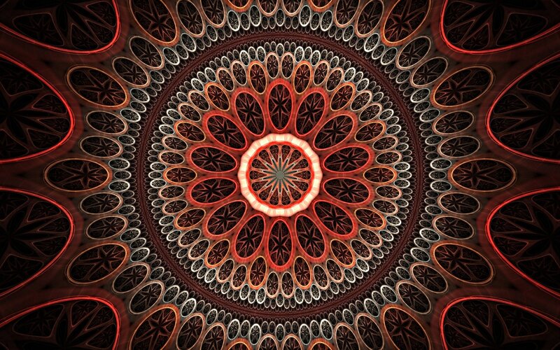 Fractal Mandala Design — Red, Hypnotic